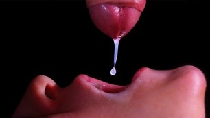 CLOSE UP: BEST Milking Mouth for your DICK! Sucking Cock ASMR, Tongue and Lips BLOWJOB -XSanyAny