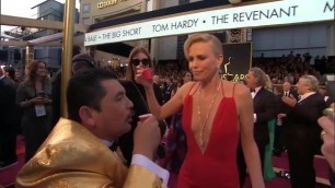 Charlize Theron - Oscars 2016 Red Carpet Cleavage