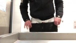 Stiff Cock in Public Toilet