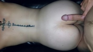 Pierced Nipple Amateur Gets a Cumshot before Bed