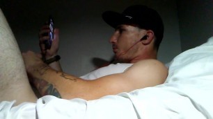 Tattooed White Boy Masturbates Watching Porn