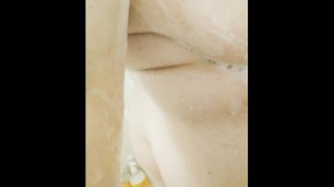 Washing Huge Tits in Shower
