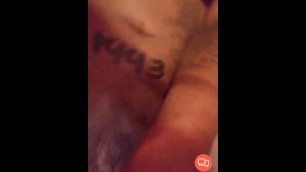 Hoe with Tattoos Rubbing Pussy in Peeks