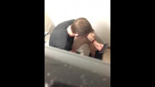 Blonde Guy Caught Masturbating in Bathroom Part 2