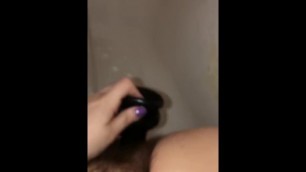 Hairy Pussy Fucked by Black Dildo