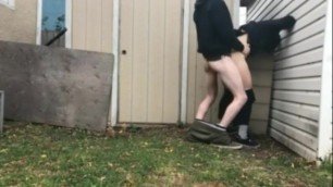 Fucking behind the Shed