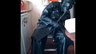 Rubber Piss, Cum Lick and Wank...a Variation!