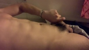 Jerking off and Cumming on Condom