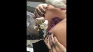 She made Tattoo on her Asshole