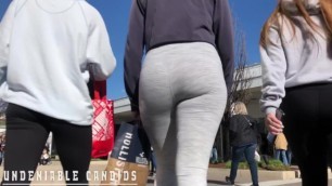 Teen PAWG Fills Grey Candid Leggings - UNDENIABLE CANDID 5