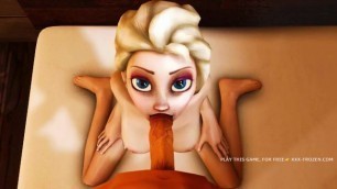 Frozen Elsa makes Sweet Blowjob, 3d XXX Game