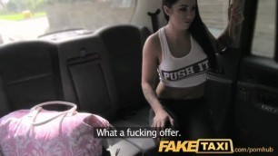 FakeTaxi Brunette Likes to Workout on Cock